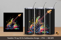 Bass Effect Tumbler Wrap Sublimation Design 5 Product Image 1
