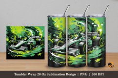 Racing Car Effect Tumbler Wrap Sublimation Design 5 Product Image 1
