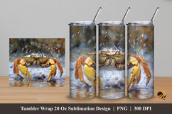 Crab Beach Tumbler Wrap Sublimation Design 5 Product Image 1