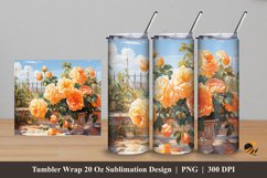 Terrace Rose Tumbler Wrap Sublimation Design 5 Product Image 1