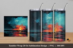 Beach Painting Tumbler Wrap Sublimation Design 5 Product Image 1