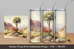 Palm And Nature Tumbler Wrap Sublimation Design 5 Product Image 1