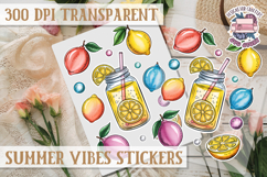 Summer sticker sheet Scrapbook PNG Flowers Vibe Fruits Product Image 1