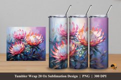 Sugarbushes Flower Tumbler Wrap Sublimation Design 5 Product Image 1