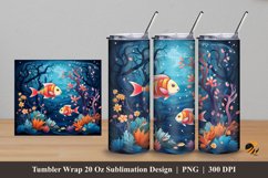 Sea Animals Tumbler Wrap Sublimation Design 5 Product Image 1