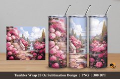 Garden Rose Tumbler Wrap Sublimation Design 5 Product Image 1