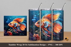 Betta Colorful Tumbler Wrap Sublimation Design 5 Product Image 1