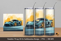 Racing Car Art Tumbler Wrap Sublimation Design 5 Product Image 1