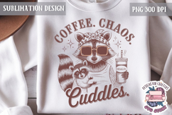 Mom Life Quote Sublimation Design PNG Clipart Funny Raccoon Product Image 1