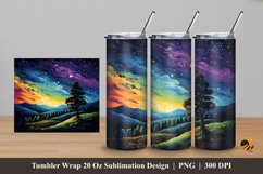 Beauty of The Night View Tumbler Wrap Sublimation Design 5 Product Image 1