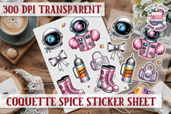 Coquette Spice sticker sheet Flowers Scrapbook PNG Bows Product Image 1