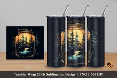 Pine Forest and Jar Tumbler Wrap Sublimation Design 5 Product Image 1