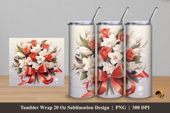 Ribbon Boquet Tumbler Wrap Sublimation Design 5 Product Image 1