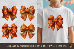 Ribbon Pumpkin Fall DTF Sublimation Clipart Design Product Image 1