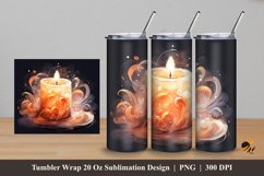 Painting Candle Tumbler Wrap Sublimation Design 5 Product Image 1