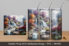 Cold Waterfall Tumbler Wrap Sublimation Design 5 Product Image 1