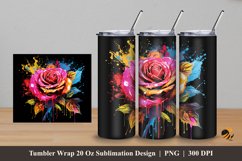 Sweet Rose Tumbler Wrap Sublimation Design 5 Product Image 1