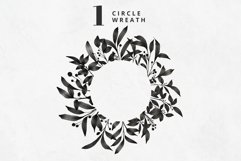 Black Watercolor Leaves Clipart Set Product Image 4