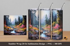 Pine Forests Tumbler Wrap Sublimation Design 5 Product Image 1