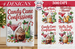 Christmas Cocktail Towels Clipart Sublimation 4 PNG Product Image 1