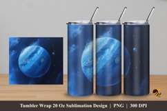 Planet Illustration Tumbler Wrap Sublimation Design 5 Product Image 1