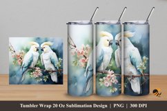 Cockatoo Yellow Tumbler Wrap Sublimation Design 5 Product Image 1