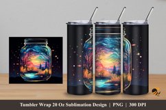 Starry Jar Tumbler Wrap Sublimation Design 5 Product Image 1