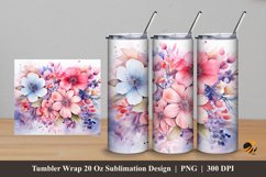 Art Watercolor Tumbler Wrap Sublimation Design 5 Product Image 1