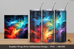 Colorful Wind Tumbler Wrap Sublimation Design 5 Product Image 1