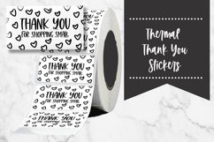 Thank You For Shopping Small Hearts Thermal Stickers Product Image 1