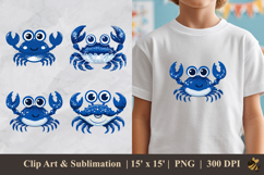 Cute Blue Crab DTF Sublimation Clipart Design Product Image 1