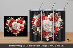 Love Boquet Floral Tumbler Wrap Sublimation Design 5 Product Image 1