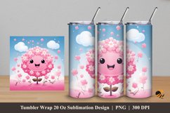 Happy Flower Tumbler Wrap Sublimation Design 5 Product Image 1