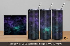 Galaxy Sky Glitter Tumbler Wrap Sublimation Design 5 Product Image 1