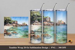 Clear Beach Tumbler Wrap Sublimation Design 5 Product Image 1