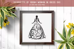 Couple wedding Svg, woman in dress svg, wedding dress Product Image 4