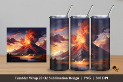 Ancient Volcano Tumbler Wrap Sublimation Design 5 Product Image 1