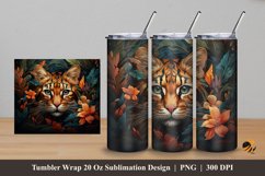 Jungle Cat Animals Tumbler Wrap Sublimation Design 5 Product Image 1