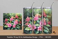 Jungle Floral Tumbler Wrap Sublimation Design 5 Product Image 1