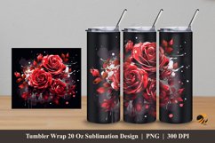 Smoky Rose Tumbler Wrap Sublimation Design 5 Product Image 1