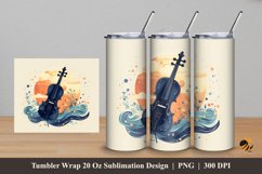 Violin Music Tumbler Wrap Sublimation Design 5 Product Image 1