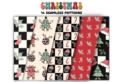 Christmas Groovy Clipart PNG Elements &amp; Seamless Patterns Product Image 5