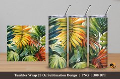 Palm Leaves Tumbler Wrap Sublimation Design 5 Product Image 1
