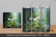 Forest Flower Tumbler Wrap Sublimation Design 5 Product Image 1