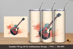 Dream Guitar Tumbler Wrap Sublimation Design 5 Product Image 1