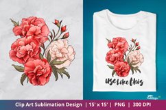 Beautiful Flower Clip Art Sublimation 5 Product Image 1