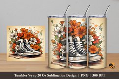 Handdrawn Shoes Tumbler Wrap Sublimation Design 5 Product Image 1