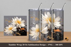 Chrysanthemums Flower Tumbler Wrap Sublimation Design 5 Product Image 1