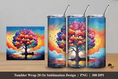 Trees Pop Art Tumbler Wrap Sublimation Design 5 Product Image 1