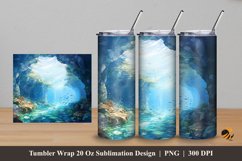 Beautiful Ocean Tumbler Wrap Sublimation Design 5 Product Image 1